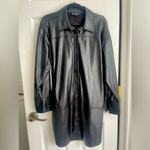 Eloquii Black Faux Leather Dress, size 14